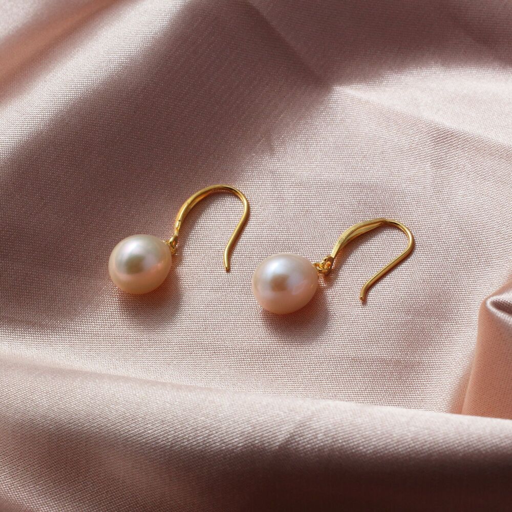 FRESH PEARL EARRINGS, 14k Gold Plated Sterling Silver Earrings